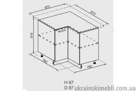 Н 87×87 (Кухня Б`янка)